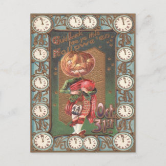 Jack O Lantern Pumpa Dudelsäck Kilt Vykort