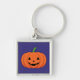 Jack-O'-Lantern Pumpa Halloween Fyrkantig Silverfärgad Nyckelring