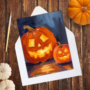 Jack-O-Lantern Pumpa Halloween Julkort