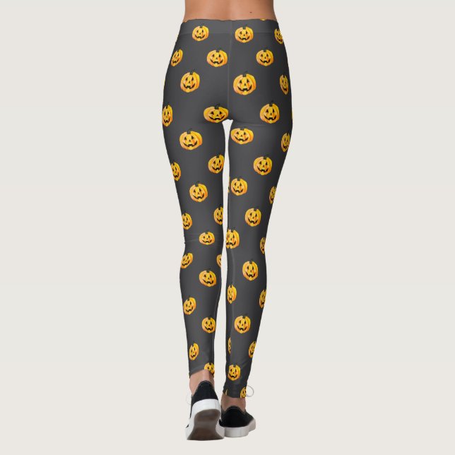 Jack O Lantern Pumpa Halloween Leggings (Baksida)