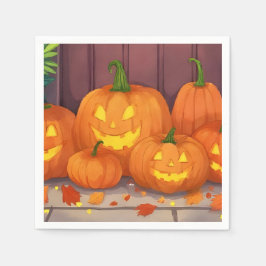 Jack-O-Lantern Pumpa Halloweenfest Pappersservett