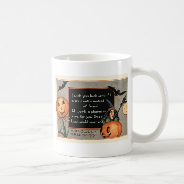 Jack O Lantern Pumpa Häxa Fladdermus Uggla Kaffemugg (Höger)