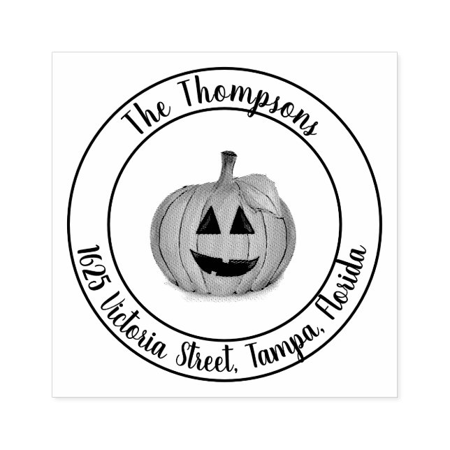 Jack O Lantern Pumpa Patch Gummistämpel Stämpel (Tryck)