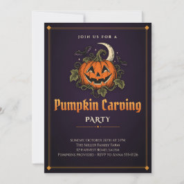 Jack O Lantern Pumpa Skärande Fest Inbjudan