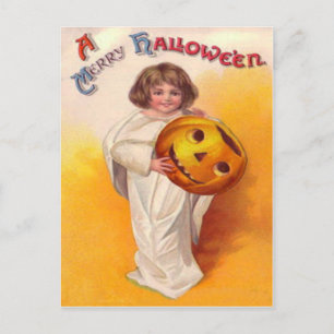 Jack O Lantern Pumpa Spöke Barn Vykort