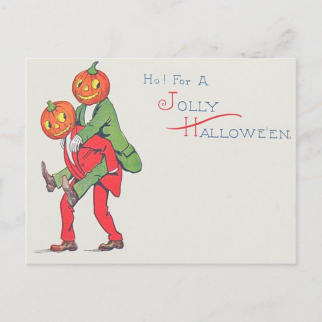 Jack O' Lantern Pumpa Varel Piggyback Vykort (Framsida)
