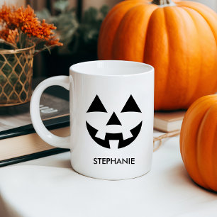 JACK O LANTERN PUMPKIN ANSIKTE ANPASTOM NAMN MUGG