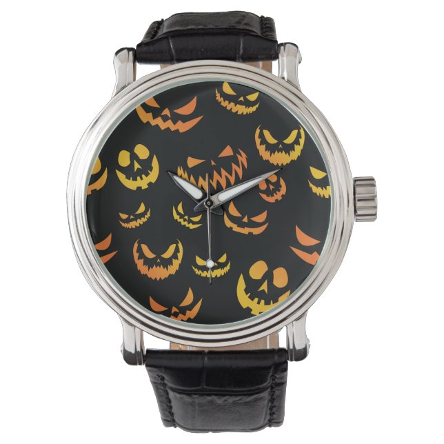 Jack o lantern Pumpkin Ansikte Armbandsur (Framsida)