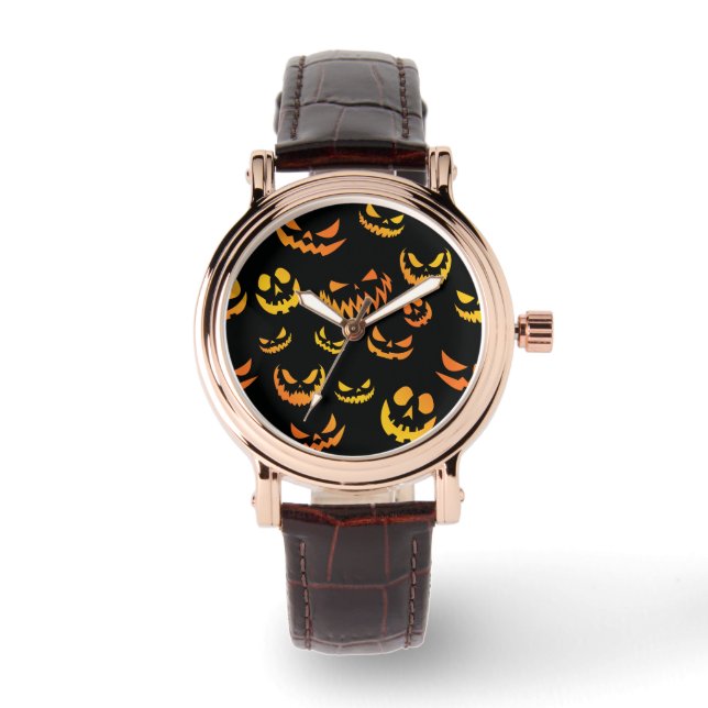 Jack o lantern Pumpkin Ansikte Armbandsur (Framsida)