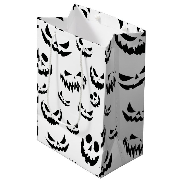 Jack o lantern Pumpkin Ansikte Black and White (Framsidan Vinklad)