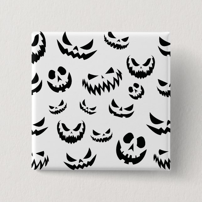 Jack o lantern Pumpkin Ansikte Black and White Knapp (Framsida)