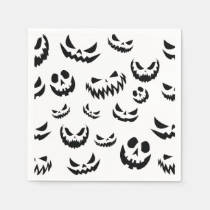 Jack o lantern Pumpkin Ansikte Black and White Pappersservett