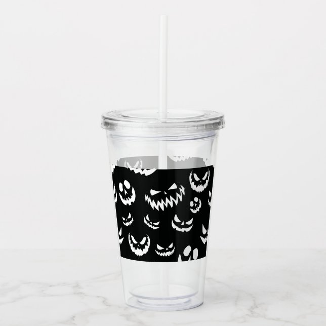 Jack o lantern Pumpkin Ansikte Black and White Take Away Mugg (Framsida)