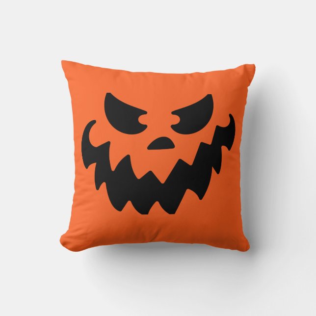 Jack o lantern Pumpkin Ansikte Dekorativ kudde (Framsida)