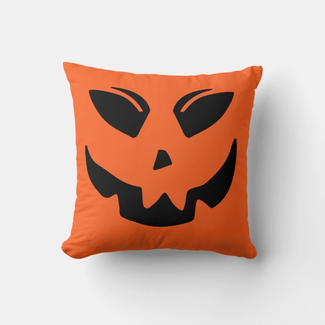 Jack o lantern Pumpkin Ansikte Dekorativ kudde (Framsida)