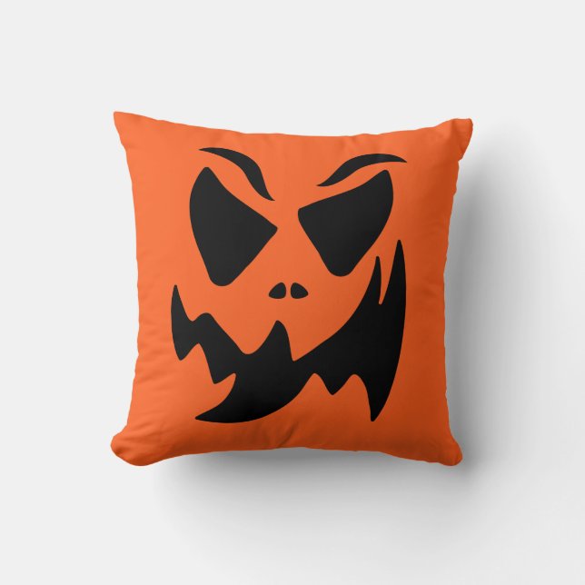 Jack o lantern Pumpkin Ansikte Dekorativ kudde (Framsida)