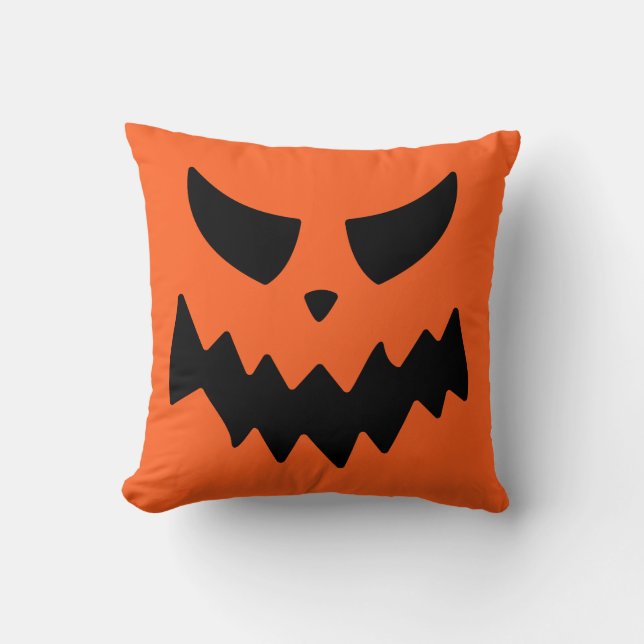 Jack o lantern Pumpkin Ansikte Dekorativ kudde (Framsida)