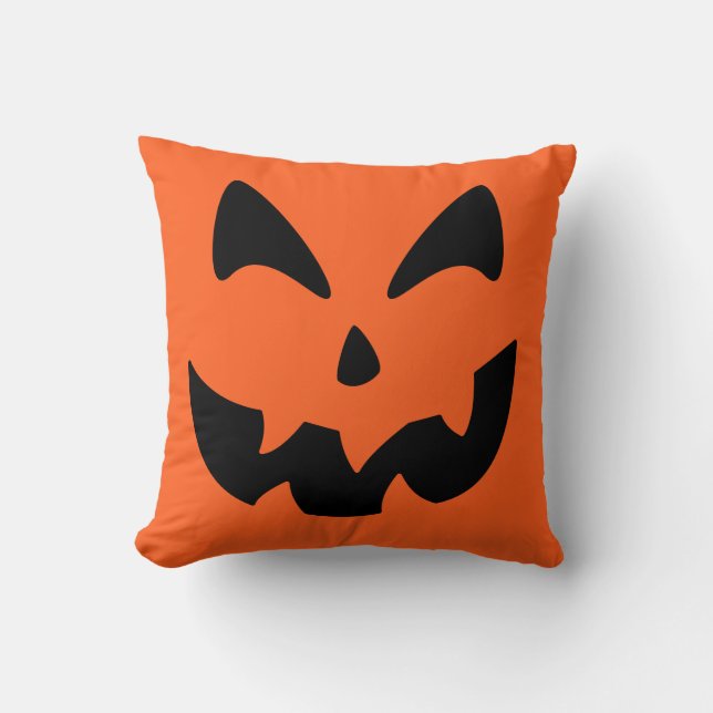 Jack o lantern Pumpkin Ansikte Dekorativ kudde (Framsida)