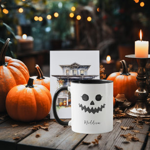 Jack o lantern Pumpkin Ansikte   Halloween Mugg