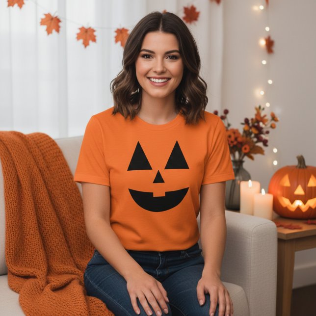Jack-O-Lantern Pumpkin Ansikte Halloween T Shirt (Jack-O-Lantern Pumpkin Face Halloween T-Shirt)