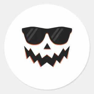 Jack o lantern Pumpkin Ansikte Hallowen Costume Su Runt Klistermärke