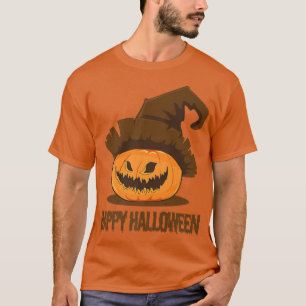 Jack o lantern Pumpkin Ansikte Happy halloween Wit T Shirt
