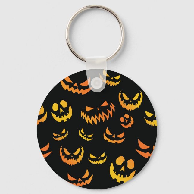Jack o lantern Pumpkin Ansikte Nyckelring (Framsida)