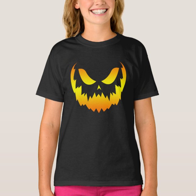 Jack o lantern Pumpkin Ansikte-övertoning T Shirt (Framsida)