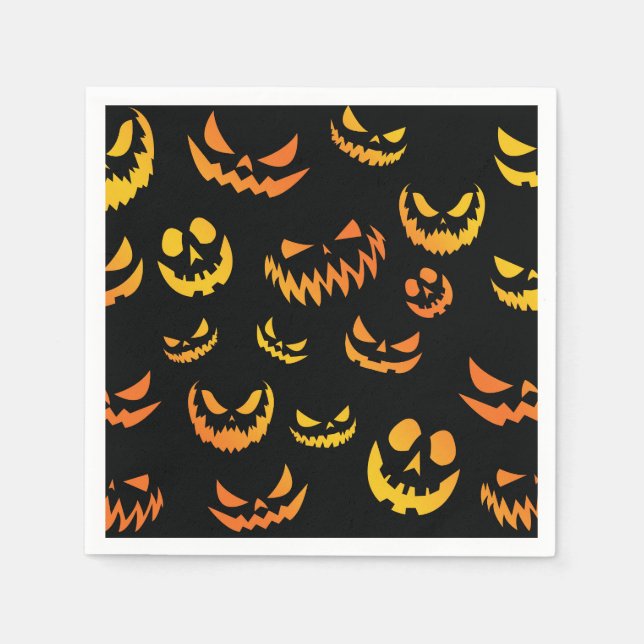 Jack o lantern Pumpkin Ansikte Pappersservett (Framsidan)