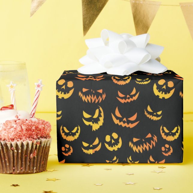 Jack o lantern Pumpkin Ansikte Presentpapper (Födelsedagsfest)
