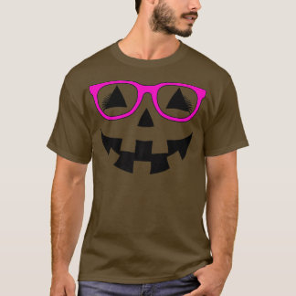 Jack o lantern Pumpkin Ansikte Rosa Glass Lash Ha T Shirt