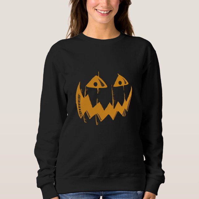 Jack o lantern Pumpkin Ansikte Scary Halloween Cos T Shirt (Framsida)