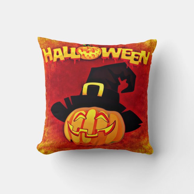 Jack o lantern Pumpkin Halloween Kudde (Framsida)