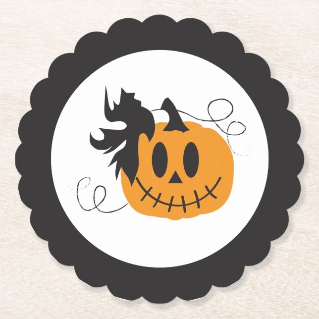 Jack o lantern Pumpkin Halloween Orange Black Underlägg Papper (Framsida)