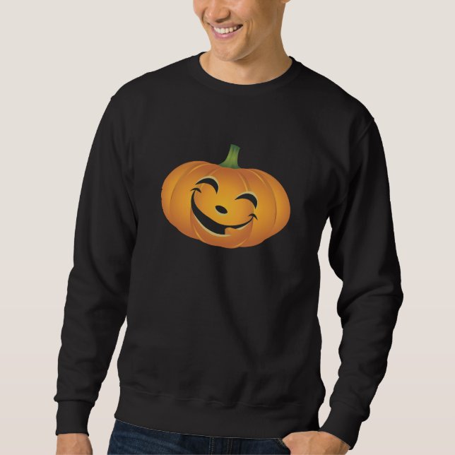 Jack o lantern Pumpkin Halloween Shirt Långärmad Tröja (Framsida)