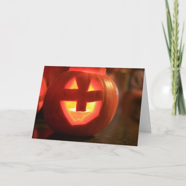 Jack-O-Lantern Pumpkin Kort (Framsida)