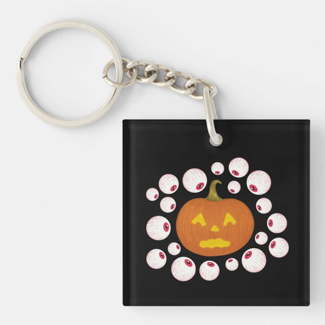 Jack-o-Lantern Pumpkin och Eyebollar i Mörken (Framsidan)