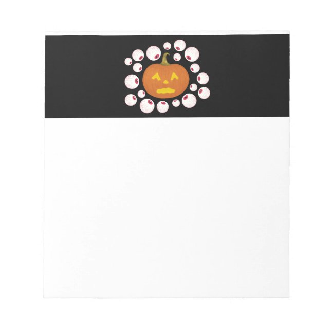 Jack-o-Lantern Pumpkin och Eyebollar i Mörken Anteckningsblock (Framsida)