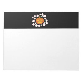 Jack-o-Lantern Pumpkin och Eyebollar i Mörken Anteckningsblock