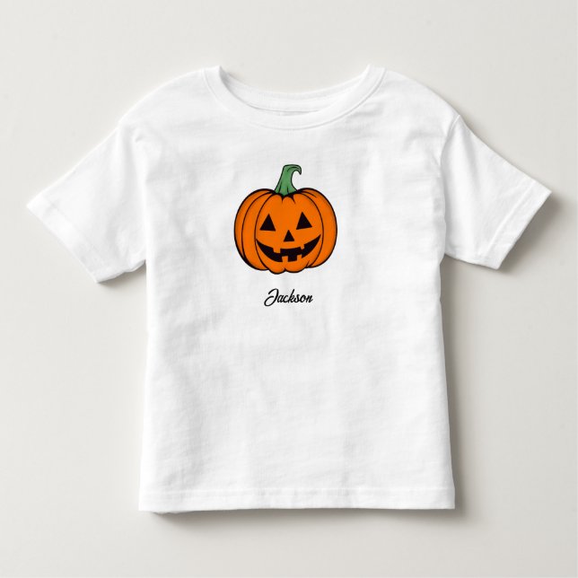 Jack o lantern Pumpkin Orange Namn Småbarn T-shirt (Framsida)