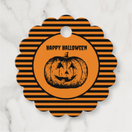 Jack-o'-lantern Pumpkin Stripe Gåvor Etiketter