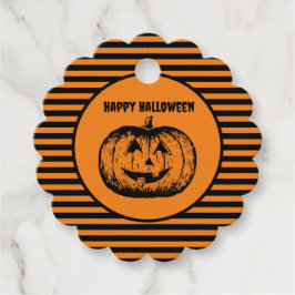 Jack-o'-lantern Pumpkin Stripe Gåvor Etiketter