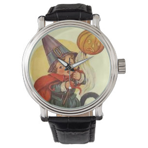 Jack o lantern Pumpkin Witch Måne Armbandsur
