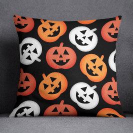 Jack o lantern Pumpkins Black Halloween Kudde