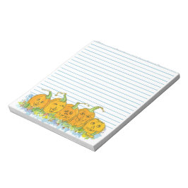 Jack-O-Lantern Pumpkins Halloween Watercolor Linin Anteckningsblock