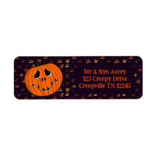 Jack-o-lantern Returadress Etikett