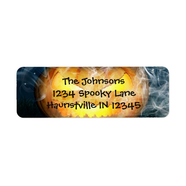 Jack-o-lantern Returadress Etikett (Framsidan)
