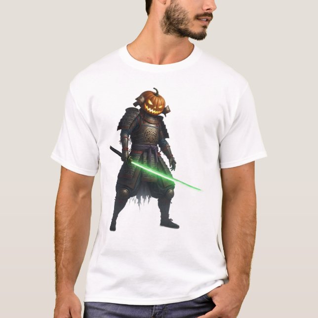 Jack-o'-lantern Samurai T Shirt (Framsida)