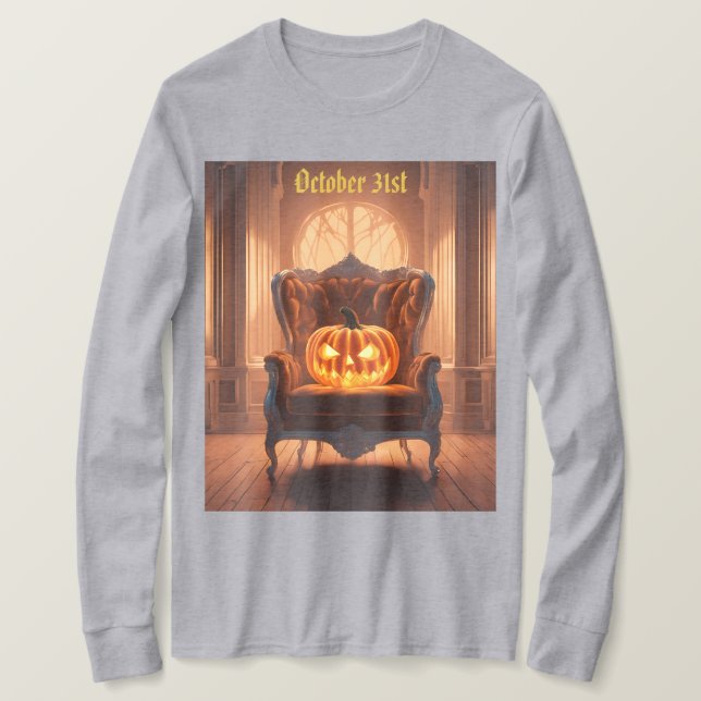 Jack o lantern Samvet Ordförande T-Shirt (Design framsida)