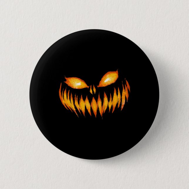 Jack o lantern Scary Carved Pumpkin Ansikte Hallow Knapp (Framsida)